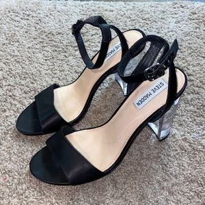 Steve Madden Black/Clear Heels